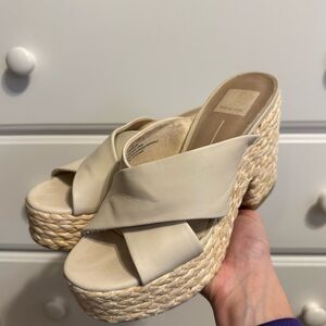 Dolce Vita Cream Platform Sandals